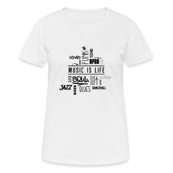 Music is life - Frauen T-Shirt atmungsaktiv - Weiß - Vorne - AI Model Female 172 dark (172cm)