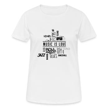 Music is passion - Frauen T-Shirt atmungsaktiv - Weiß - Vorne - AI Model Female 172 dark (172cm)