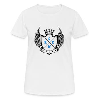 crew - Frauen T-Shirt atmungsaktiv - Weiß - Vorne - AI Model Female 172 dark (172cm)