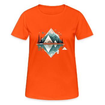 Minimalistic Mountains - Women's Breathable T-Shirt - neon orange - Front - AI Model Female 172 dark (172cm)