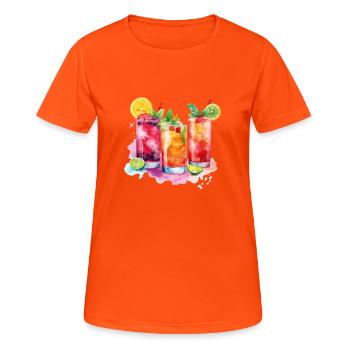 Cocktail Summer Beach Bar Club Party Drink - Women's Breathable T-Shirt - neon orange - Front - AI Model Female 172 dark (172cm)