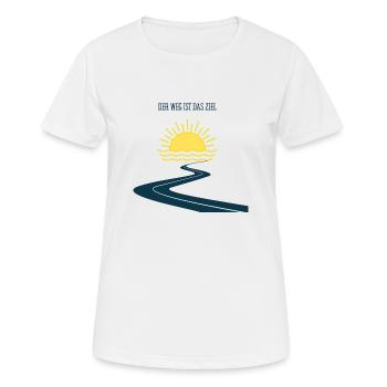 DER WEG IST DAS ZIEL - Frauen T-Shirt atmungsaktiv - Weiß - Vorne - AI Model Female 172 dark (172cm)