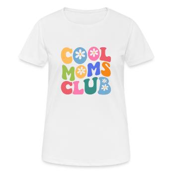 Cool Moms Club with Daisy Flower - Frauen T-Shirt atmungsaktiv - Weiß - Vorne - AI Model Female 172 dark (172cm)