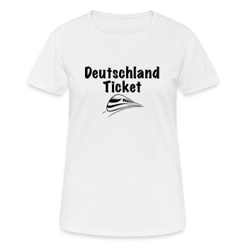 Deutschland Ticket 49€ 2023 Geschenk - Frauen T-Shirt atmungsaktiv - Weiß - Vorne - AI Model Female 172 dark (172cm)
