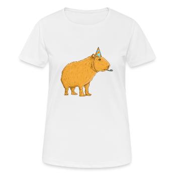 Anniversaire de Capybara - T-shirt respirant Femme - blanc - Devant - AI Model Female 172 dark (172cm)
