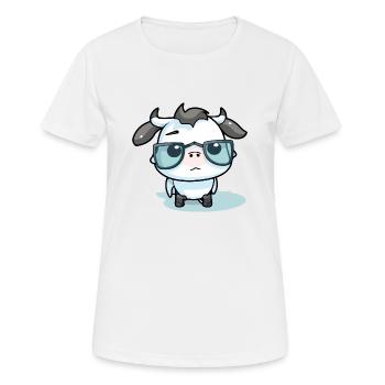 Milta la vache - T-shirt respirant Femme - blanc - Devant - AI Model Female 172 dark (172cm)