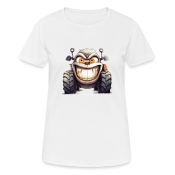 Traktor zeigt seinen Zorn - Frauen T-Shirt atmungsaktiv - Weiß - Vorne - AI Model Female 172 dark (172cm)