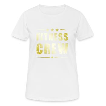 Fitness Crew - Frauen T-Shirt atmungsaktiv - Weiß - Vorne - AI Model Female 172 dark (172cm)
