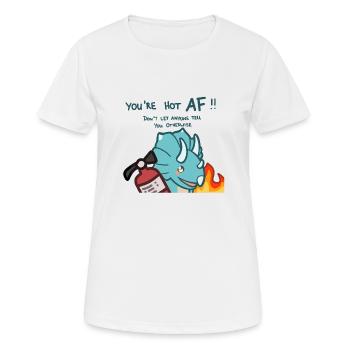 hugadino, Triceratops, cute dinosaur, hot af - Women's Breathable T-Shirt - white - Front - AI Model Female 172 dark (172cm)