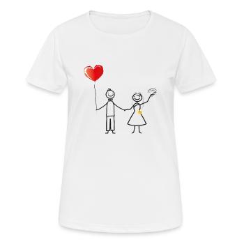 Brautpaar zur Hochzeit - Frauen T-Shirt atmungsaktiv - Weiß - Vorne - AI Model Female 172 dark (172cm)