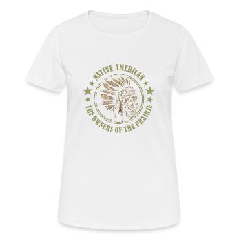 American Native Prairie - Frauen T-Shirt atmungsaktiv - Weiß - Vorne - AI Model Female 172 dark (172cm)