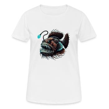 Poisson-grenouille Poisson-grenouille Baudroie Pêcheur - T-shirt respirant Femme - blanc - Devant - AI Model Female 172 dark (172cm)