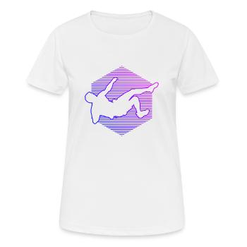 Escalade de bloc Hommes Escalade de bloc - T-shirt respirant Femme - blanc - Devant - AI Model Female 172 dark (172cm)