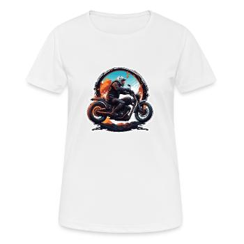 Motard / Motard / Motard / Deux-roues / Cross - T-shirt respirant Femme - blanc - Devant - AI Model Female 172 dark (172cm)