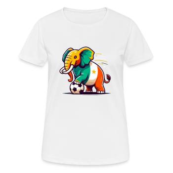 Maillot Foot Côte d'ivoire éléphants Supporter - T-shirt respirant Femme - blanc - Devant - AI Model Female 172 dark (172cm)