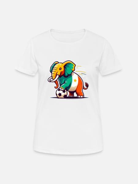 Maillot Foot Côte d'ivoire éléphants Supporter - T-shirt respirant Femme - blanc