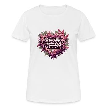 Destroy the Planet not the Patriarchy - Women's Breathable T-Shirt - white - Front - AI Model Female 172 dark (172cm)