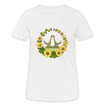 Zen Sloth - Women's Breathable T-Shirt - white - Front - AI Model Female 172 dark (172cm)