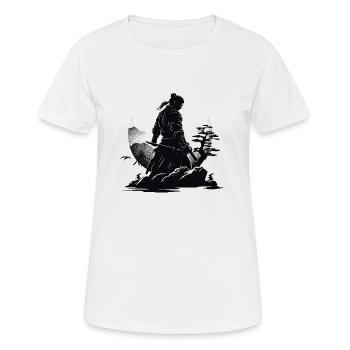 Paysage de Guerrier Samouraï Japon - T-shirt respirant Femme - blanc - Devant - AI Model Female 172 dark (172cm)