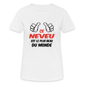BESTER NEFFE - Frauen T-Shirt atmungsaktiv - Weiß - Vorne - AI Model Female 172 dark (172cm)