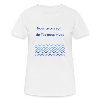 Eaux vives version 1 - T-shirt respirant Femme - blanc - Devant - AI Model Female 172 dark (172cm)
