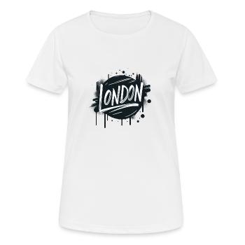 London UK United Kingdom GB Great Britain - Frauen T-Shirt atmungsaktiv - Weiß - Vorne - AI Model Female 172 dark (172cm)