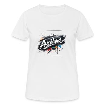 Auckland - New Zealand - Neuseeland - Kiwi - Aotea - Women's Breathable T-Shirt - white - Front - AI Model Female 172 dark (172cm)