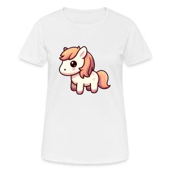 Poney Equestre - T-shirt respirant Femme - blanc - Devant - AI Model Female 172 dark (172cm)