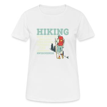 Les effets secondaires de la randonnée comprennent la transpiration de la randonnée en montagne - T-shirt respirant Femme - blanc - Devant - AI Model Female 172 dark (172cm)