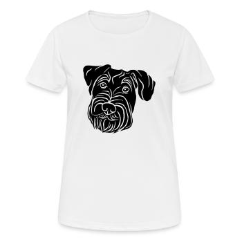 Schnauzer moyen - T-shirt respirant Femme - blanc - Devant - AI Model Female 172 dark (172cm)