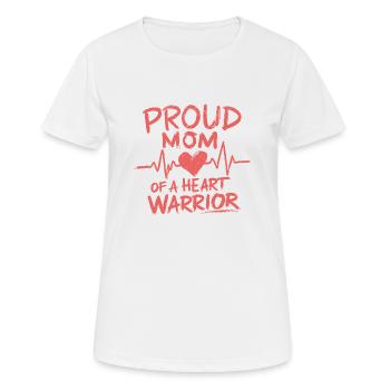 Fière maman d’un combattant cardiaque - T-shirt respirant Femme - blanc - Devant - AI Model Female 172 dark (172cm)