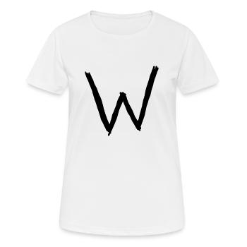 Buchstaben W - Frauen T-Shirt atmungsaktiv - Weiß - Vorne - AI Model Female 172 dark (172cm)