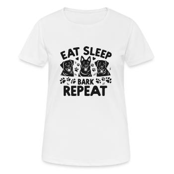 Manger Dormir Écorce Répéter - T-shirt respirant Femme - blanc - Devant - AI Model Female 172 dark (172cm)