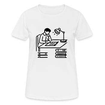 Auteur Apprentissage Étudiant Étudiant - T-shirt respirant Femme - blanc - Devant - AI Model Female 172 dark (172cm)