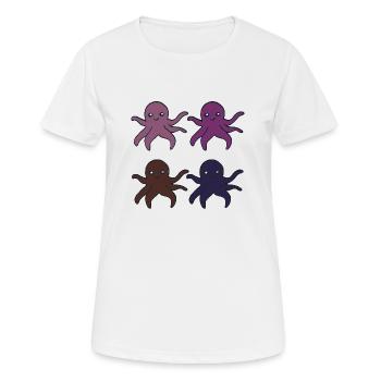 Pieuvre 4 plis - T-shirt respirant Femme - blanc - Devant - AI Model Female 172 dark (172cm)