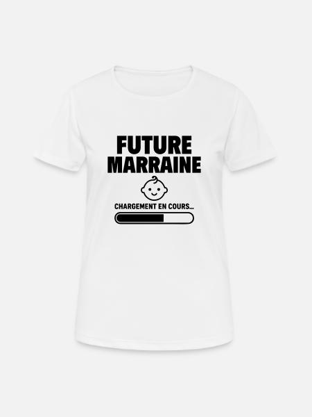 Annonce grossesse Future marraine - T-shirt respirant Femme - blanc