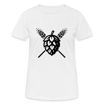 Hopfen Gerste Symbol - Frauen T-Shirt atmungsaktiv - Weiß - Vorne - AI Model Female 172 dark (172cm)