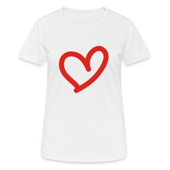 coeur-trait - T-shirt respirant Femme - blanc - Devant - AI Model Female 172 dark (172cm)