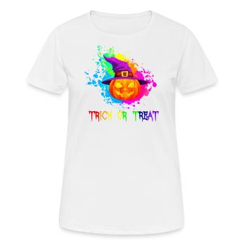 Halloween Trick Or Treat Pumpkin Gift Idea - Women's Breathable T-Shirt - white - Front - AI Model Female 172 dark (172cm)
