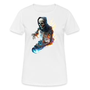 Skeleton de patineur - T-shirt respirant Femme - blanc - Devant - AI Model Female 172 dark (172cm)