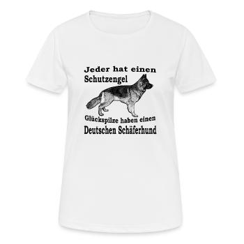 Schutzengel Schäferhund S - Frauen T-Shirt atmungsaktiv - Weiß - Vorne - AI Model Female 172 dark (172cm)