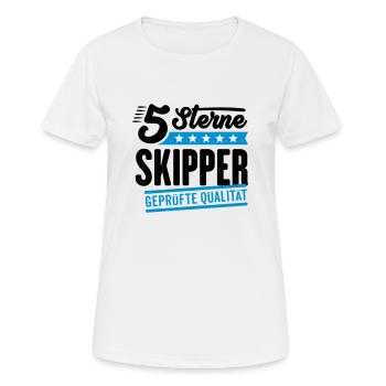 5Sterne Skipper - Frauen T-Shirt atmungsaktiv - Weiß - Vorne - AI Model Female 172 dark (172cm)