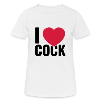 I love Cock - Women's Breathable T-Shirt - white - Front - AI Model Female 172 dark (172cm)