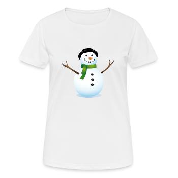 Schneemann - Frauen T-Shirt atmungsaktiv - Weiß - Vorne - AI Model Female 172 dark (172cm)