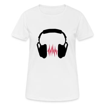 headphones - Women's Breathable T-Shirt - white - Front - AI Model Female 172 dark (172cm)
