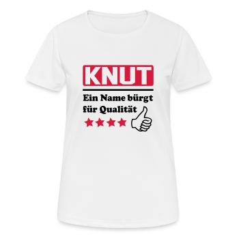 noeud attaché - T-shirt respirant Femme - blanc - Devant - AI Model Female 172 dark (172cm)