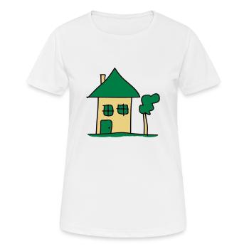 house - Women's Breathable T-Shirt - white - Front - AI Model Female 172 dark (172cm)