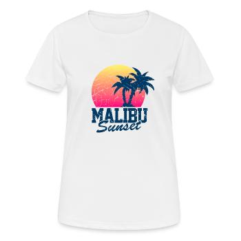 Malibu Sunset vintage usé - T-shirt respirant Femme - blanc - Devant - AI Model Female 172 dark (172cm)