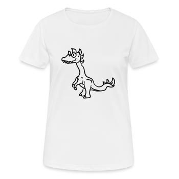 Dangereuses Raptor carnivore Dino - T-shirt respirant Femme - blanc - Devant - AI Model Female 172 dark (172cm)