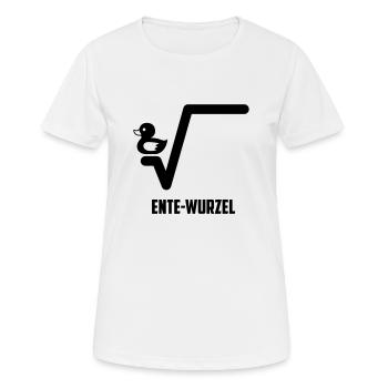 Ente Wurzel - Frauen T-Shirt atmungsaktiv - Weiß - Vorne - AI Model Female 172 dark (172cm)
